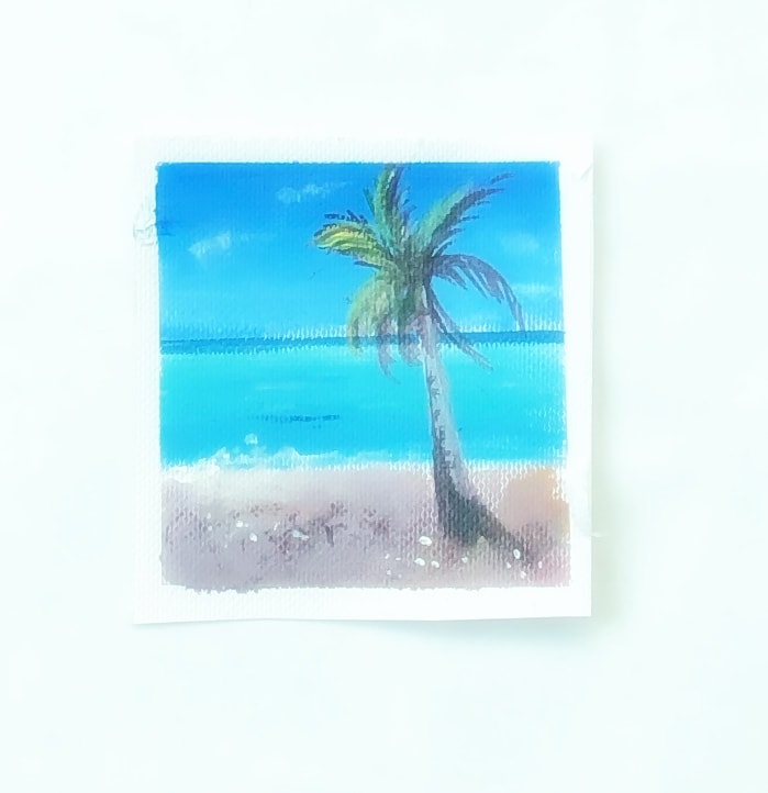 Palm tree acrylic painting - image 1 - student project