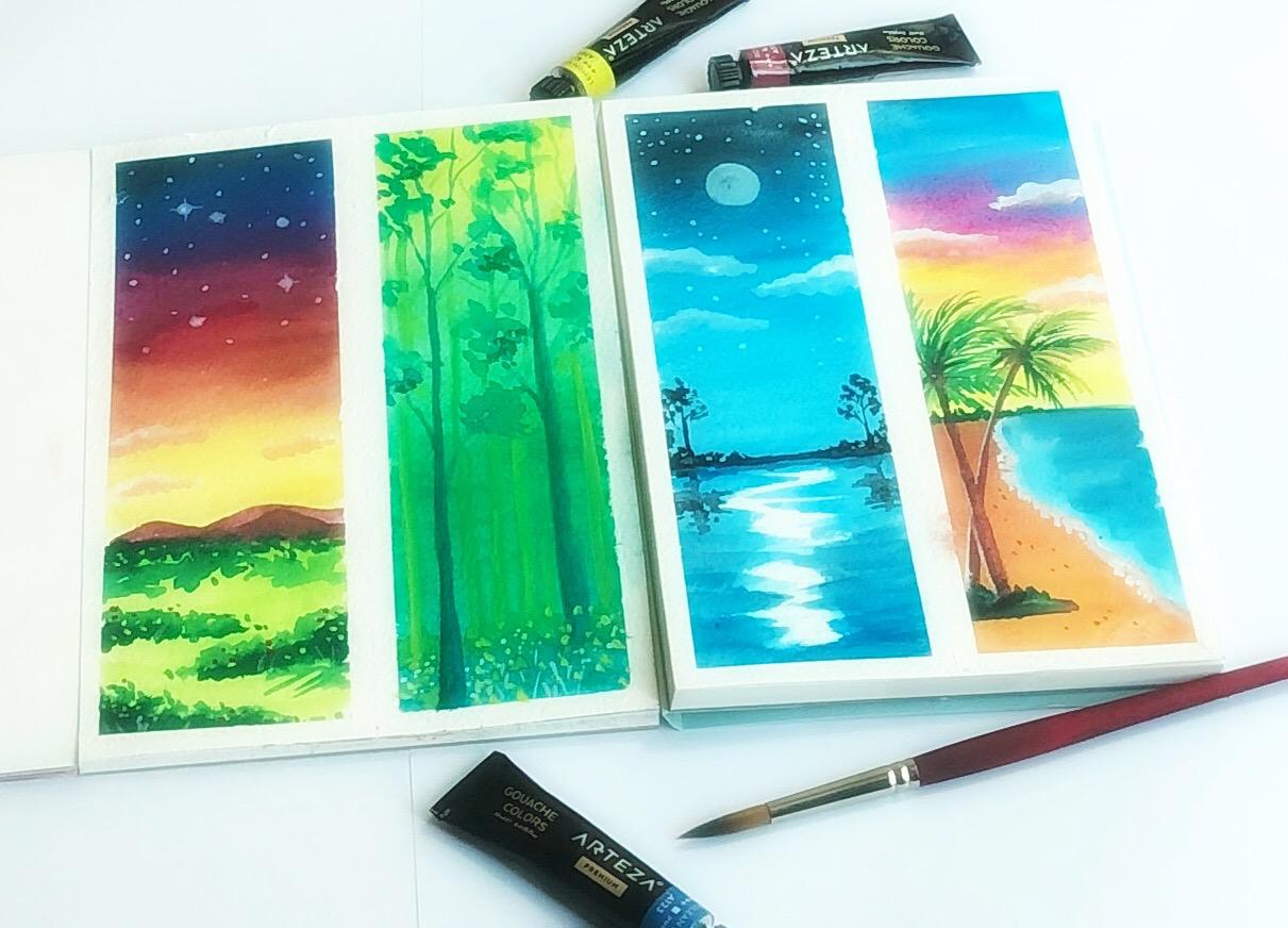 Landscape studies with Gouache - image 1 - student project