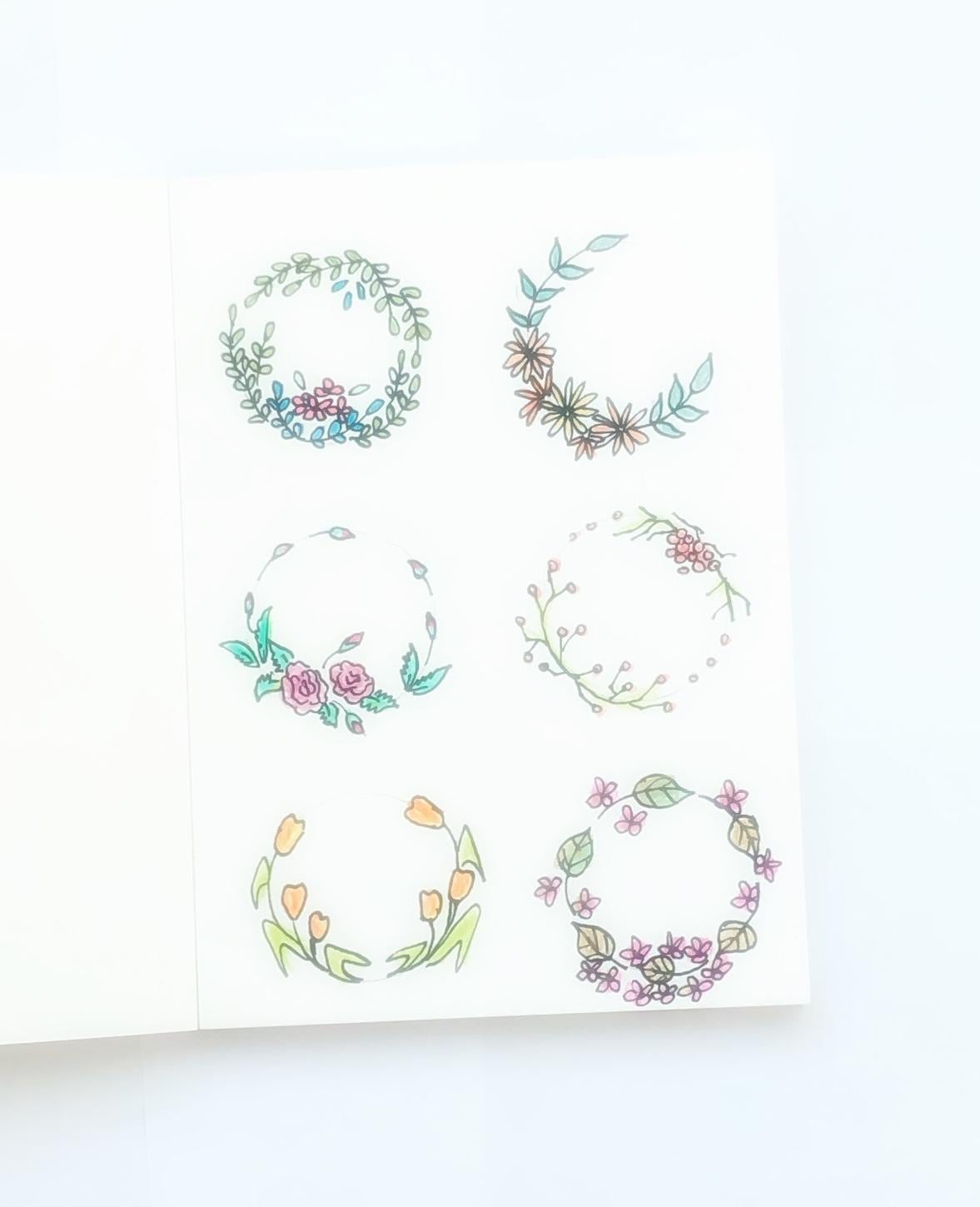 Doodled wreaths - image 1 - student project