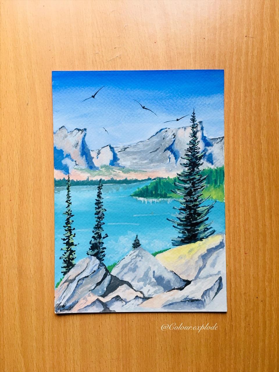 gouache landscape - image 1 - student project