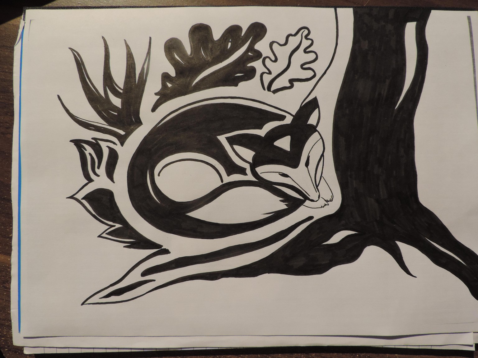 Foxes from illustration to Lino Print - image 3 - student project