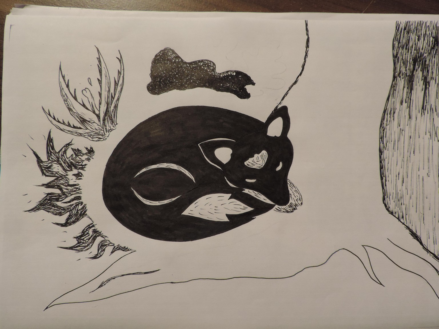 Foxes from illustration to Lino Print - image 6 - student project