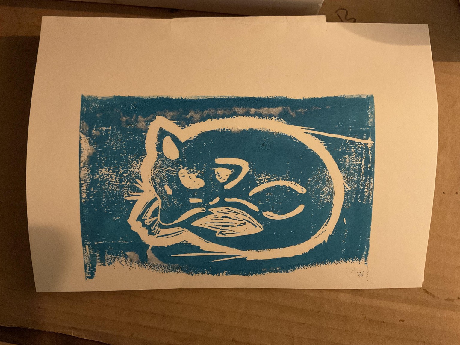 Foxes from illustration to Lino Print - image 7 - student project