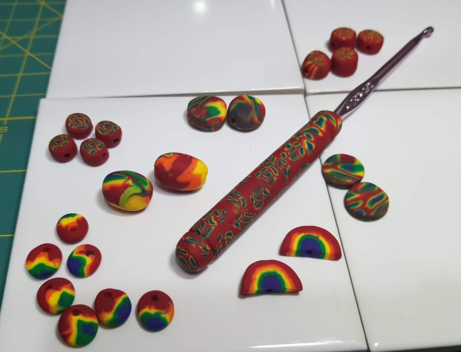 Rainbow beads and crochet hook - image 3 - student project