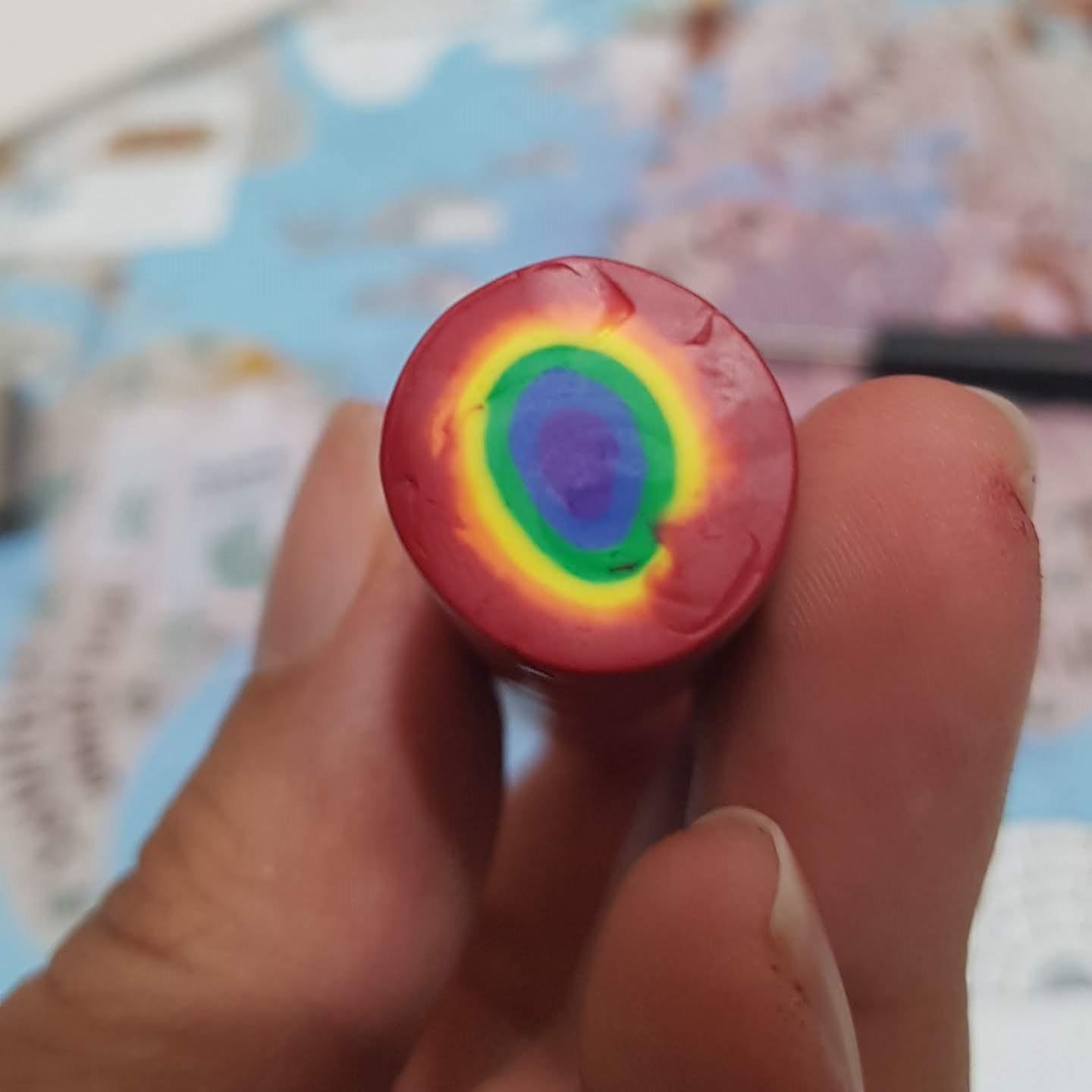 Rainbow beads and crochet hook - image 2 - student project