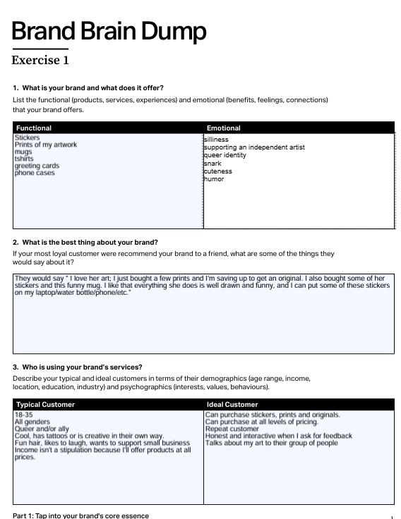 Brand Brain Dump - image 1 - student project