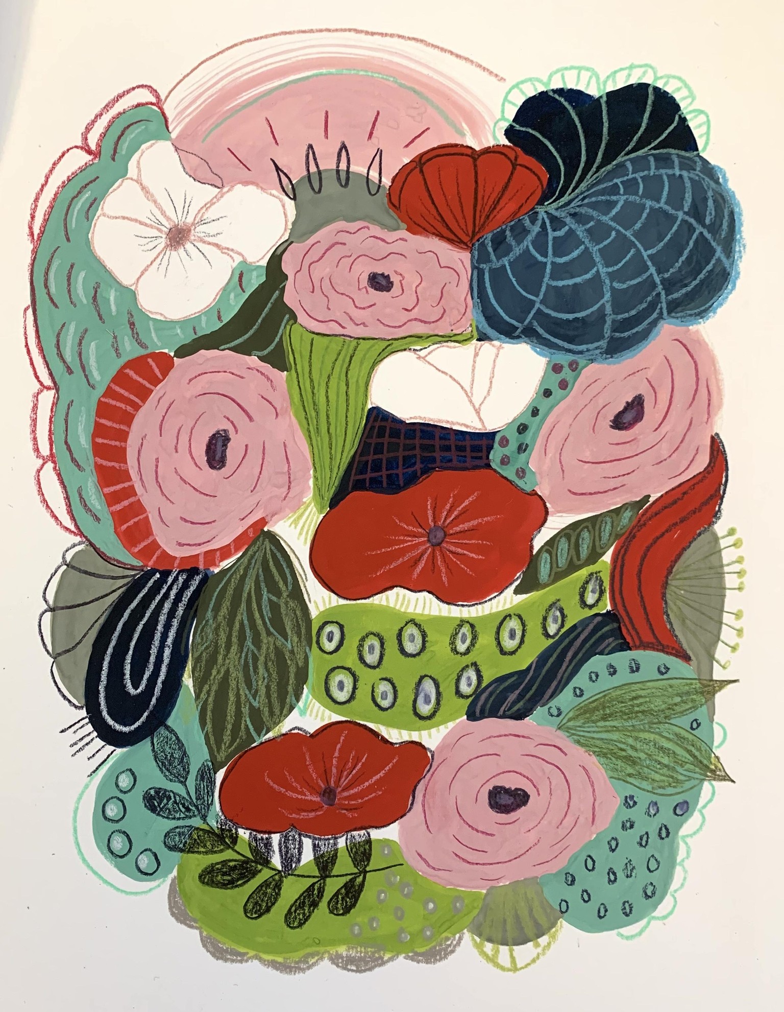 Mixed media floral abstract - image 1 - student project