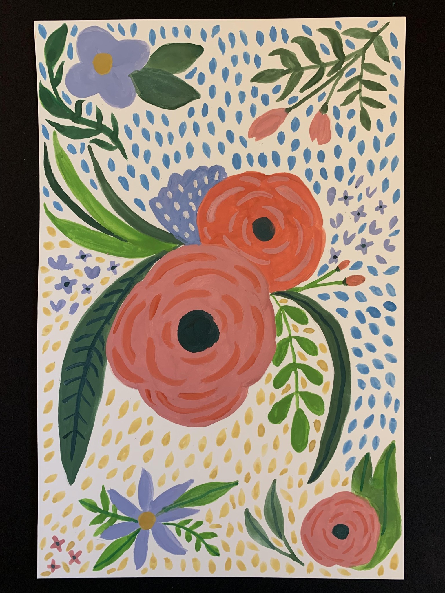 Gouache florals - image 1 - student project