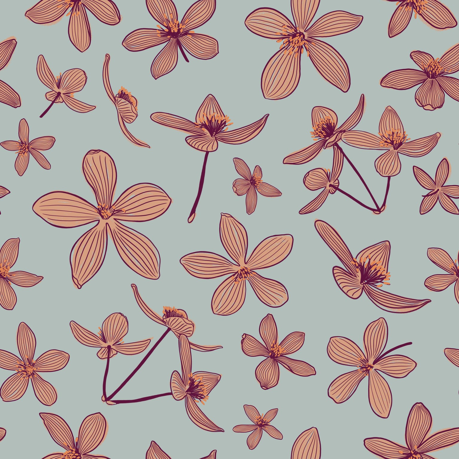 Spring Blossom Pattern in Procreate - image 1 - student project