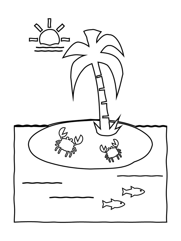 Tropical Island Coloring Page - image 1 - student project