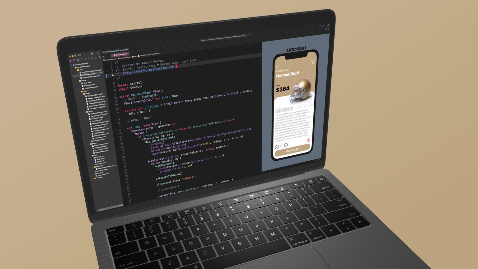I created Touchdown, an e-commerce mobile application with SwiftUI - image 3 - student project
