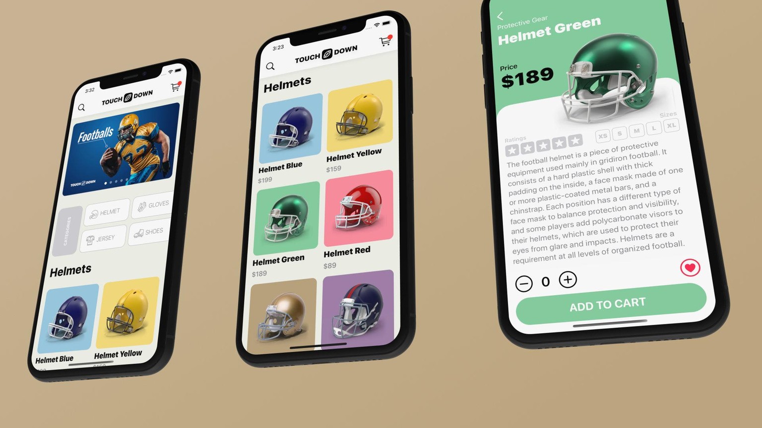 I created Touchdown, an e-commerce mobile application with SwiftUI - image 2 - student project