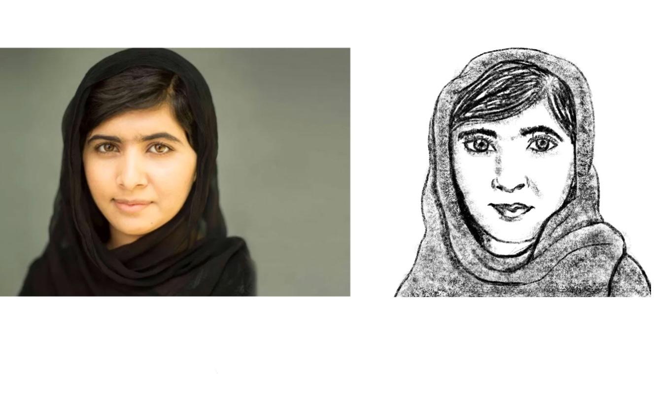 Malala b&w and Ruth Bader Ginsburg - image 1 - student project