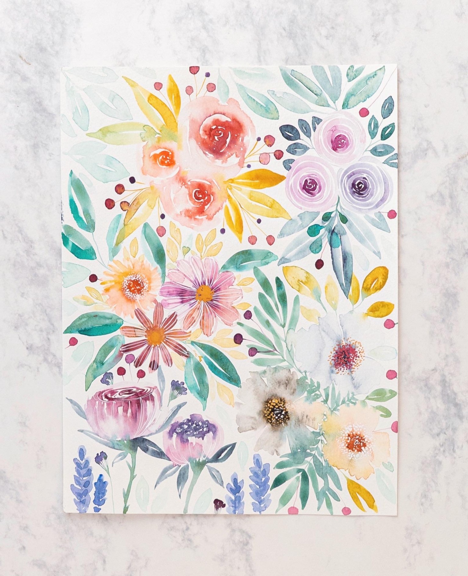 Loose Watercolor Florals - image 1 - student project