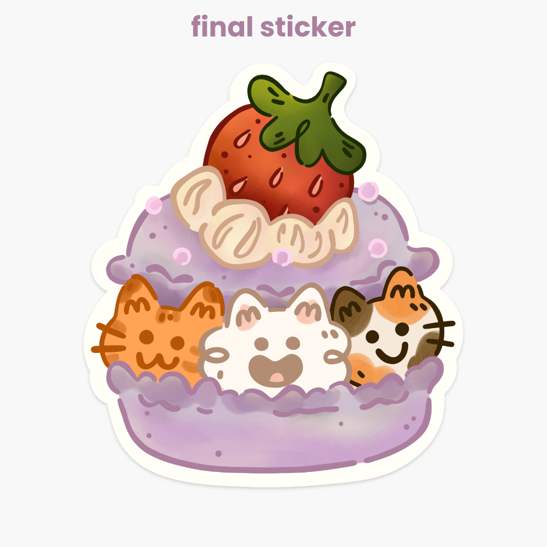 Meowcaron Sticker - image 1 - student project