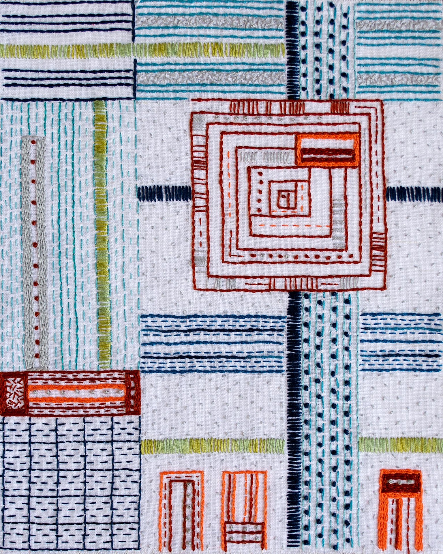 An Embroidered Stitch Sampler, Class Project - image 1 - student project