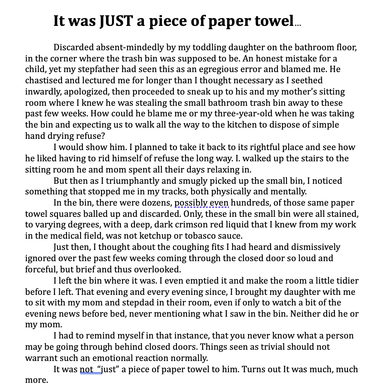 My Anecdote attempt. (My first time writing and showing to anyone, Im nervous) - image 1 - student project