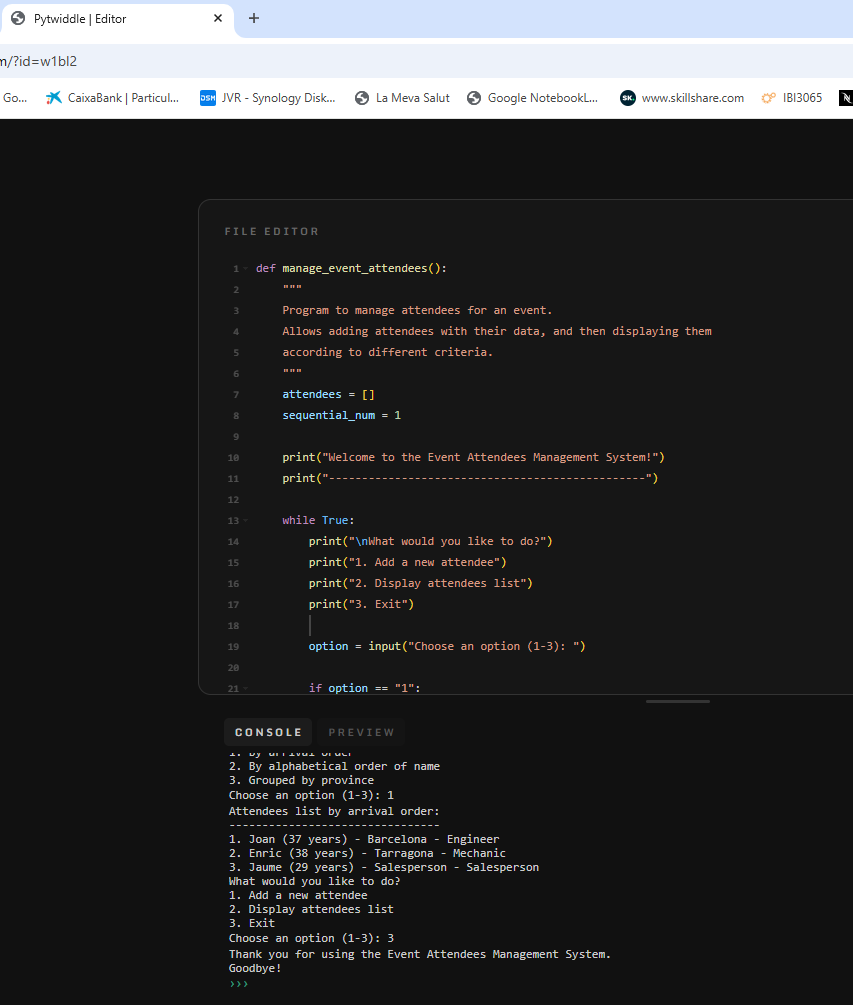 Manage Event Attendees - image 1 - student project