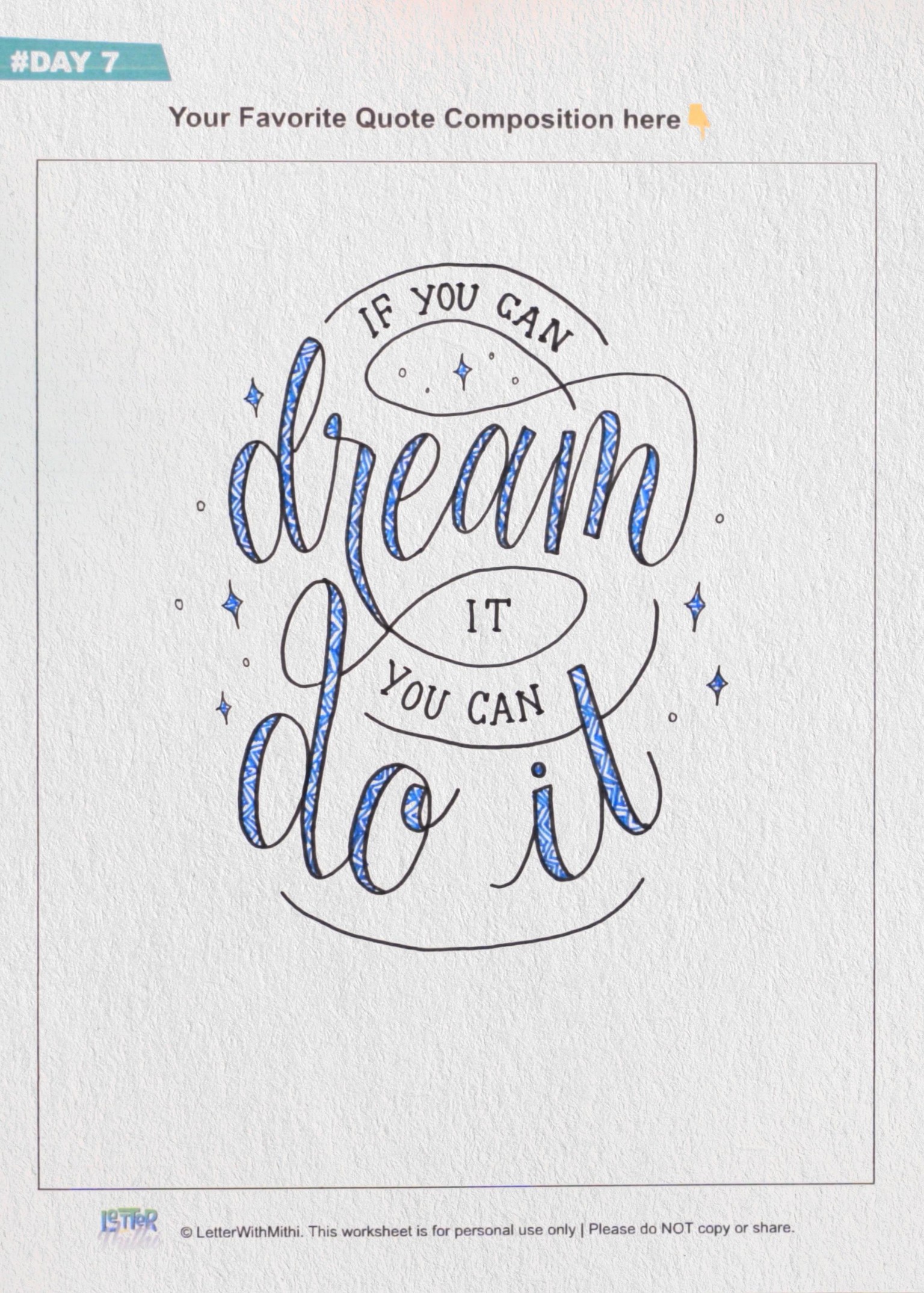 My 7 Day Handlettering Challenge Progress - image 3 - student project