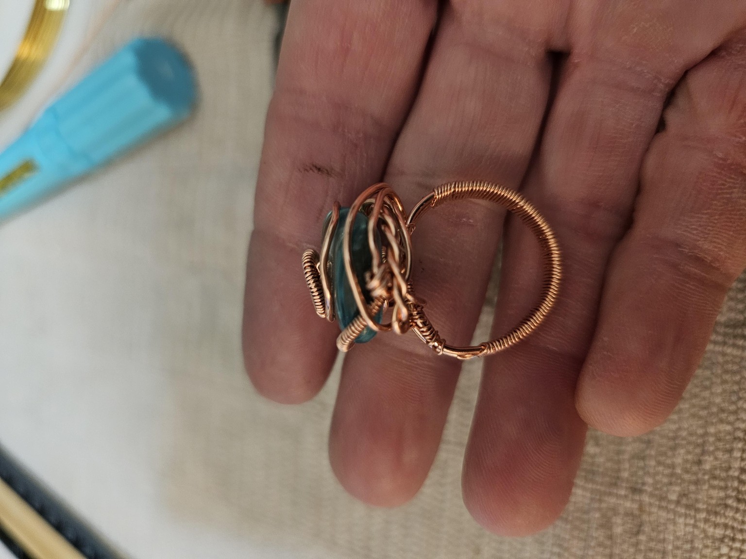 Wire wrapped ring - image 2 - student project