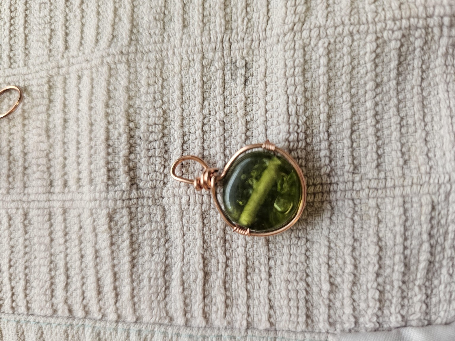 Flower pendant, heart pendant and wire wrapped stone - image 2 - student project