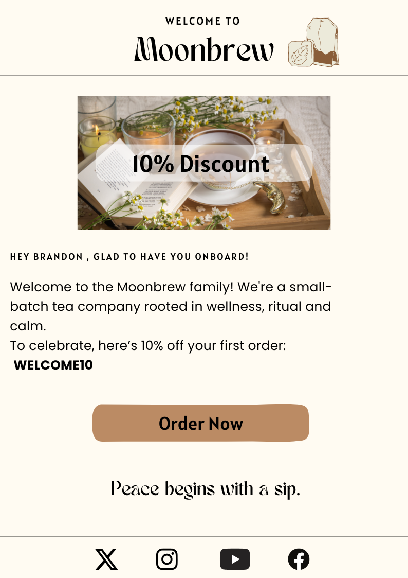Moonbrew - Welcome Email - image 1 - student project