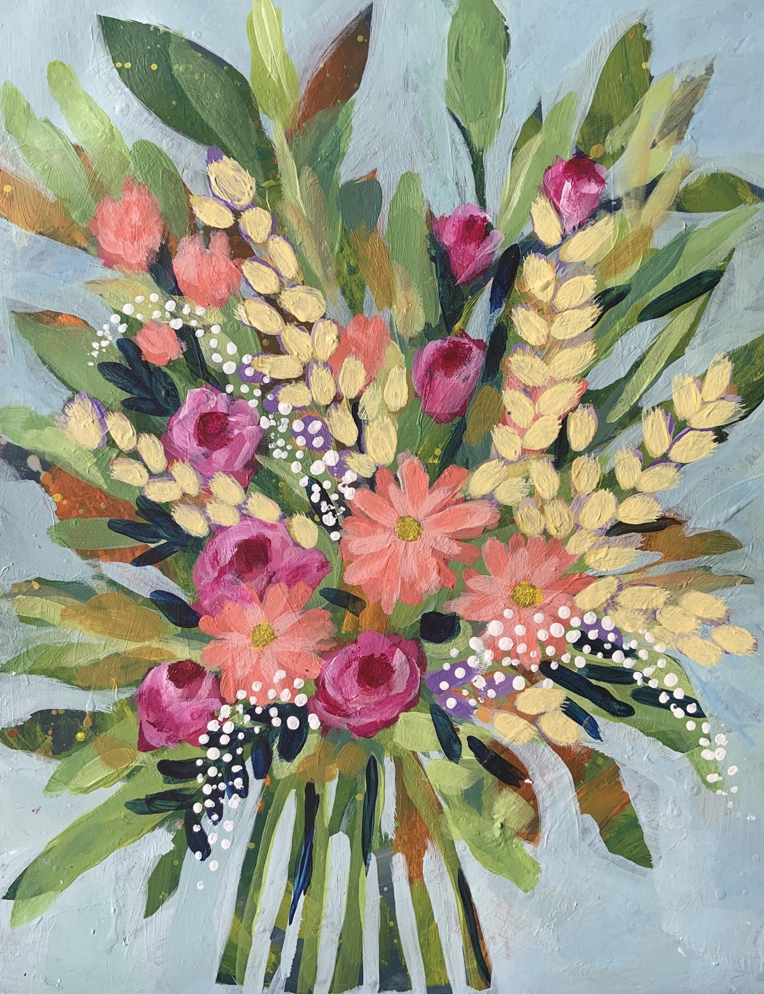Clair Bremner Painting loose flowers in acrylic - image 1 - student project