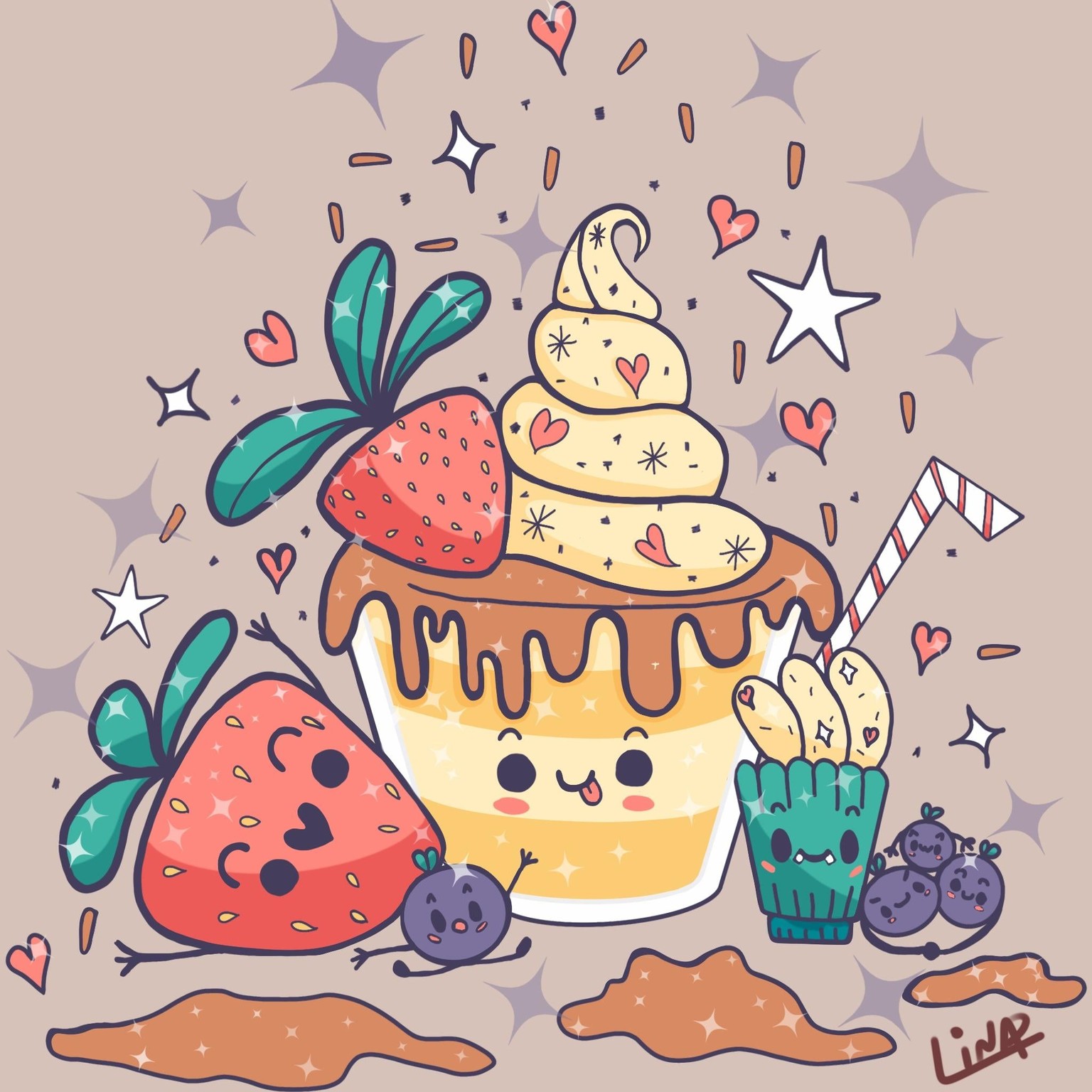 Cute pudding cup and friends - image 1 - student project