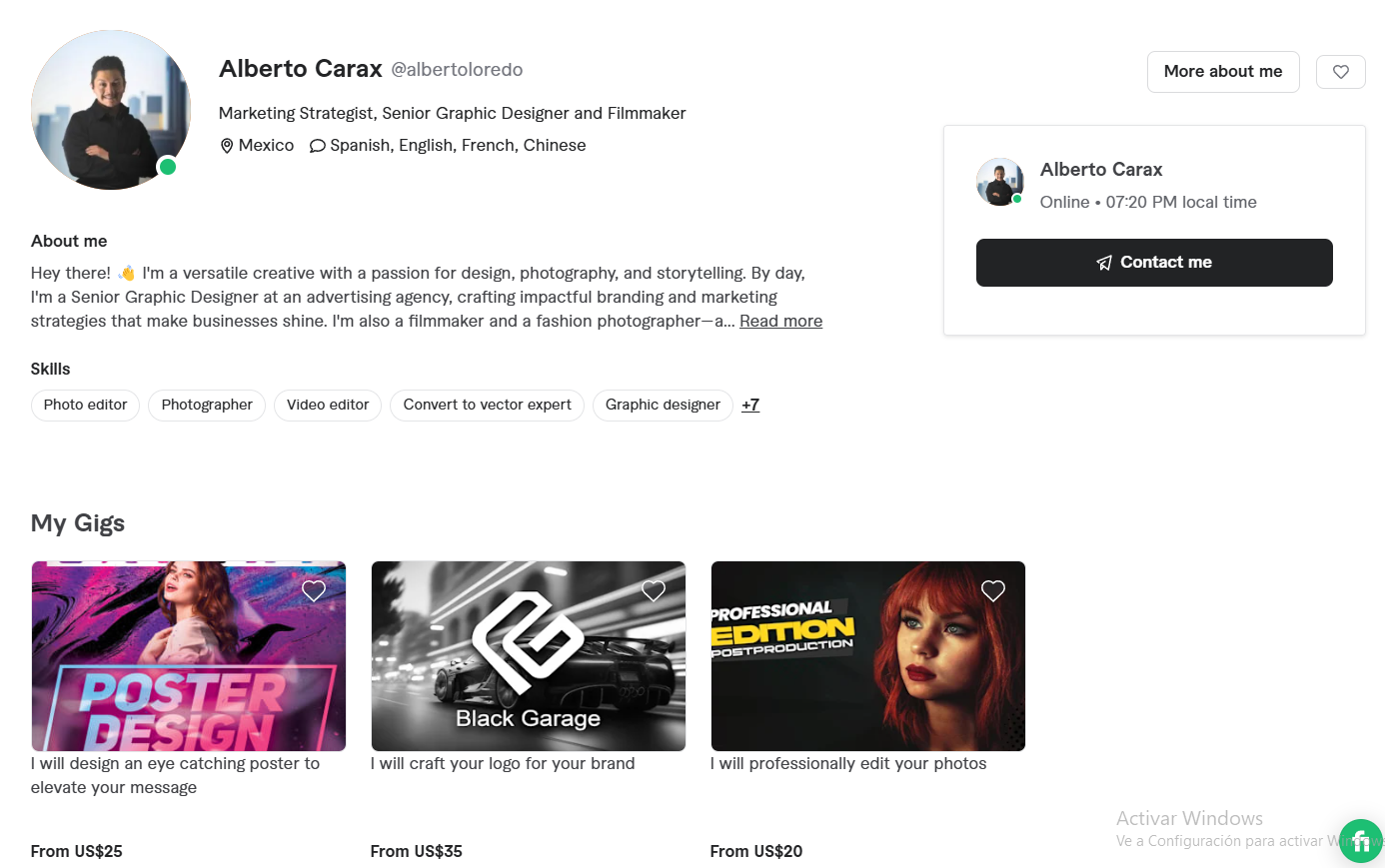 Fiverr Profile - image 1 - student project