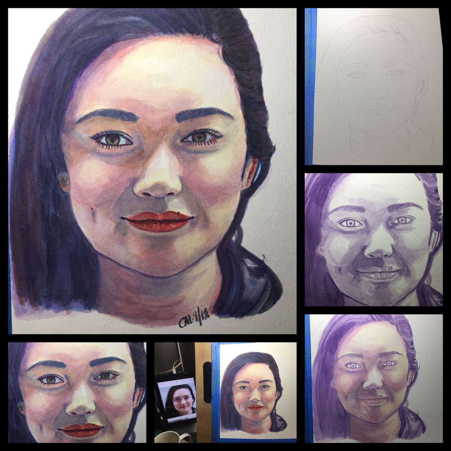 Painting portraits with layers of colors. - image 1 - student project