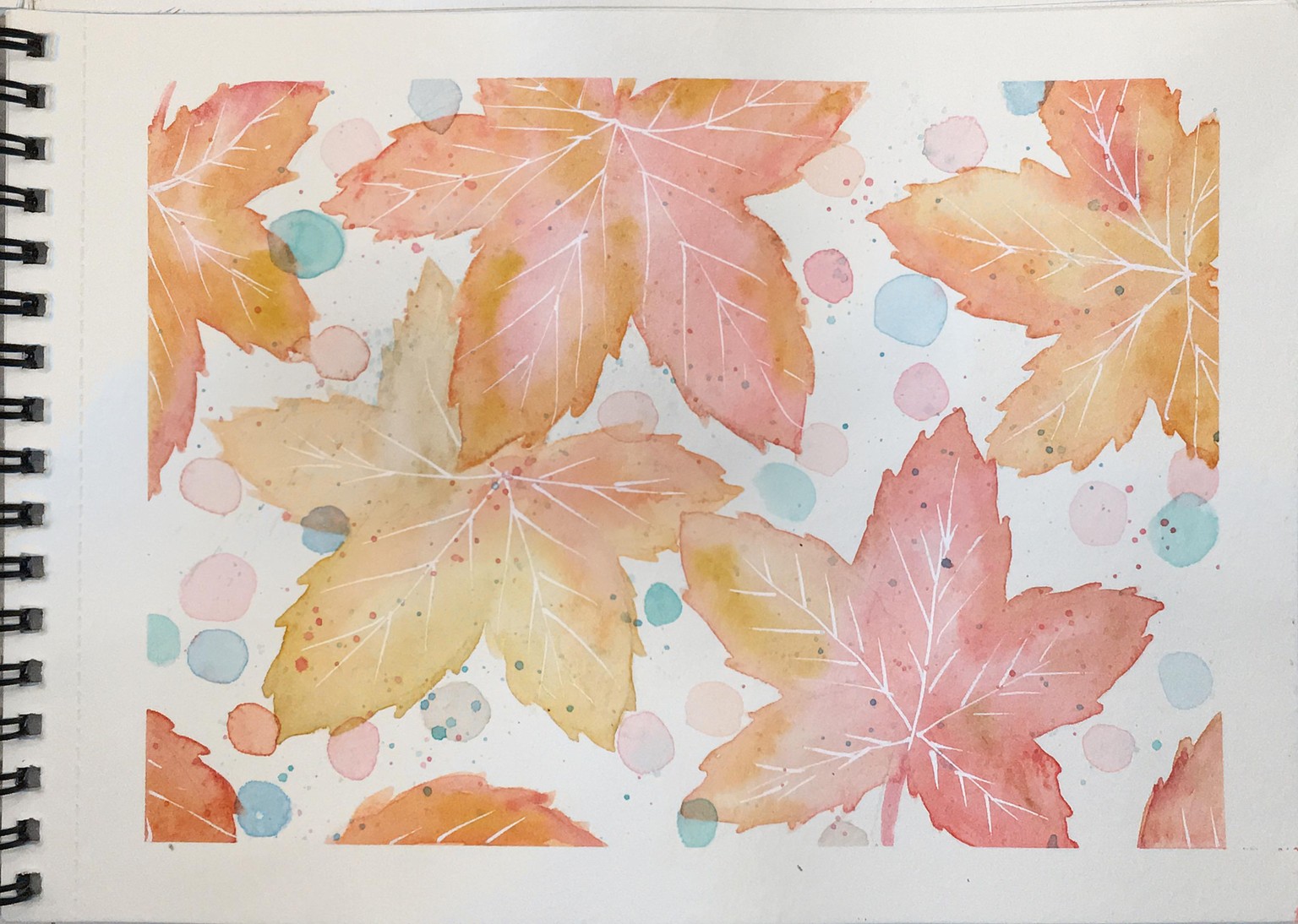 Aquarel herfstblaadjes - image 2 - student project