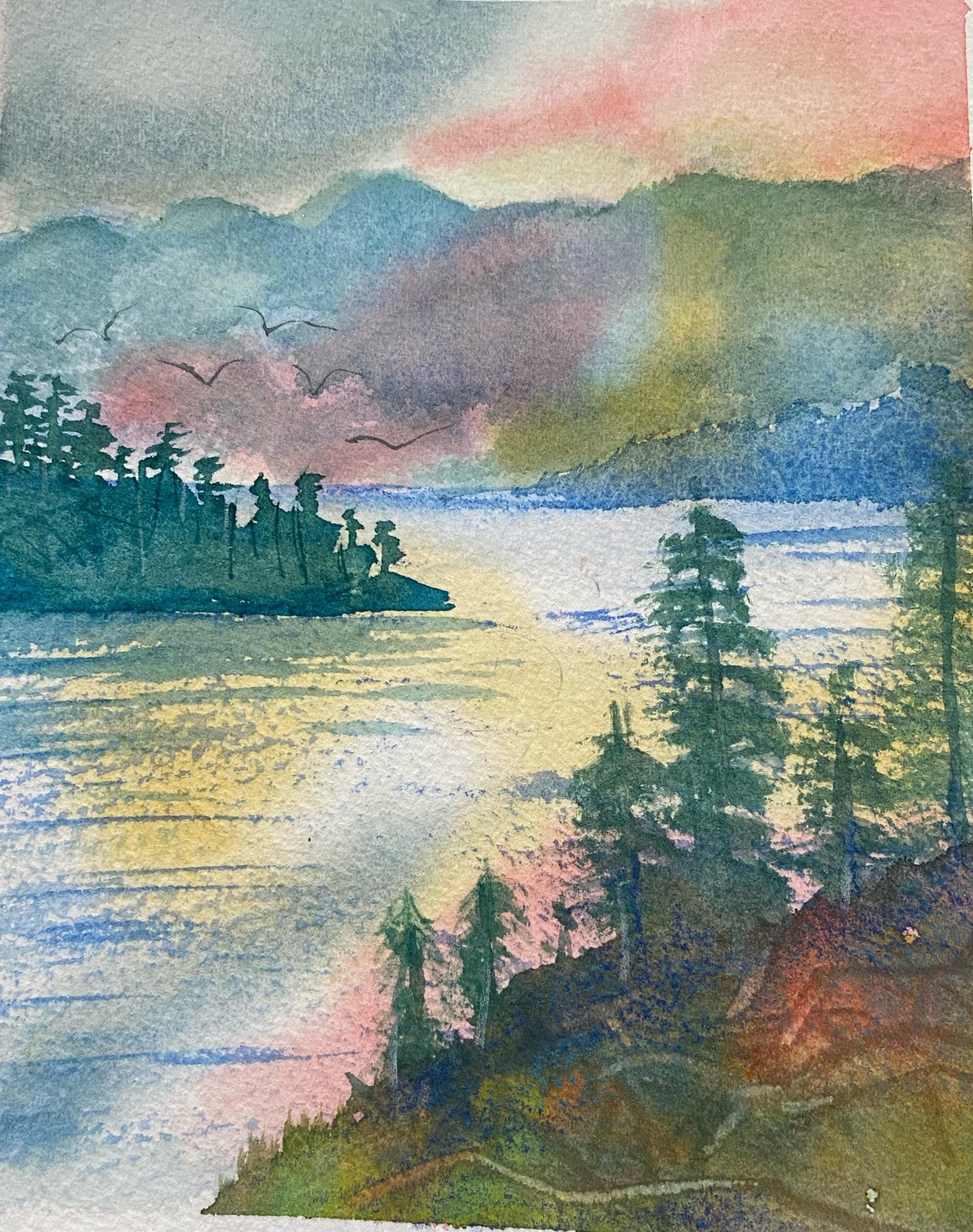 Landscape in watercolor - image 2 - student project