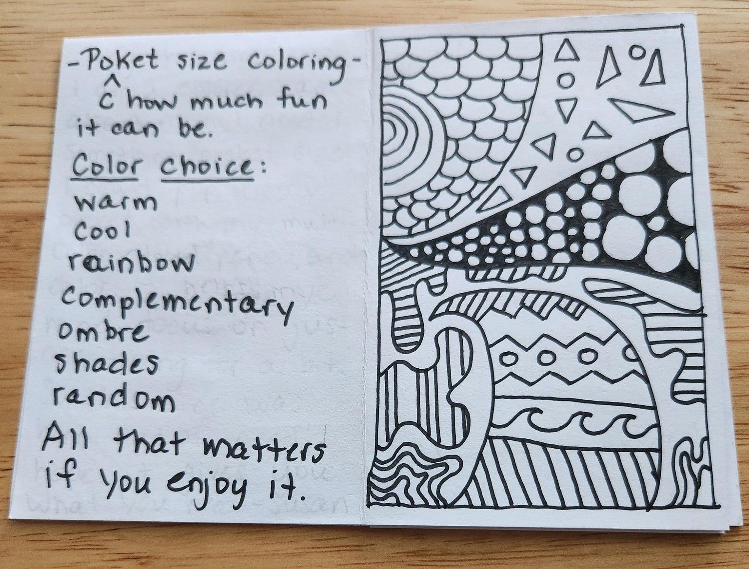 Pocket coloring zine - image 1 - student project