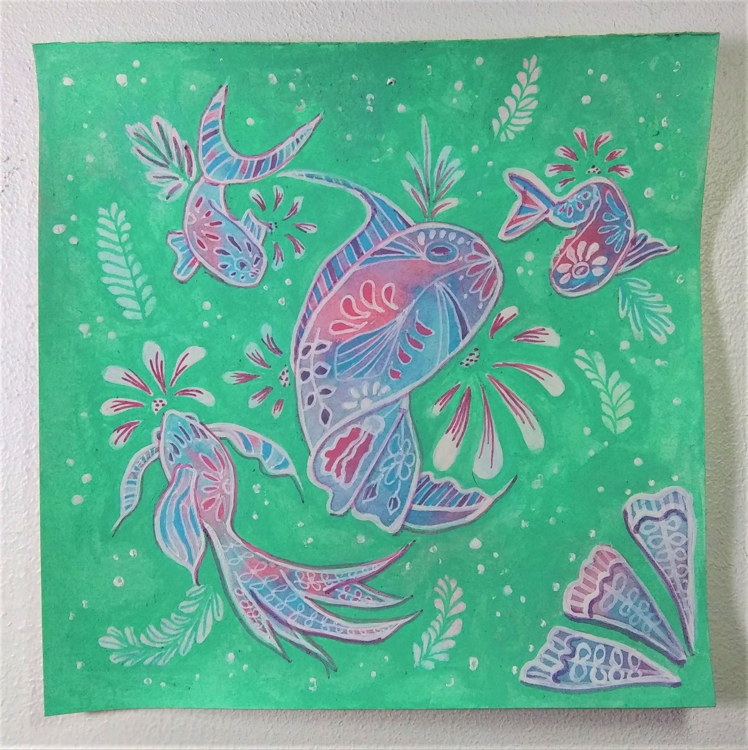 Folk Art Fish - image 2 - student project