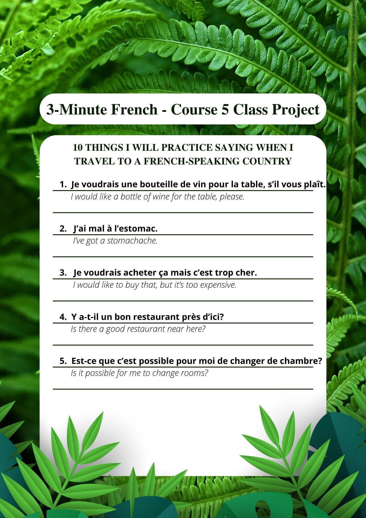 3-Minute French - Course 5 - Class Project - image 1 - student project