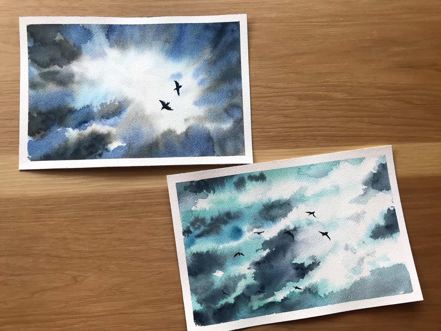 Watercolor Clouds Practice By Zuzu - image 3 - student project