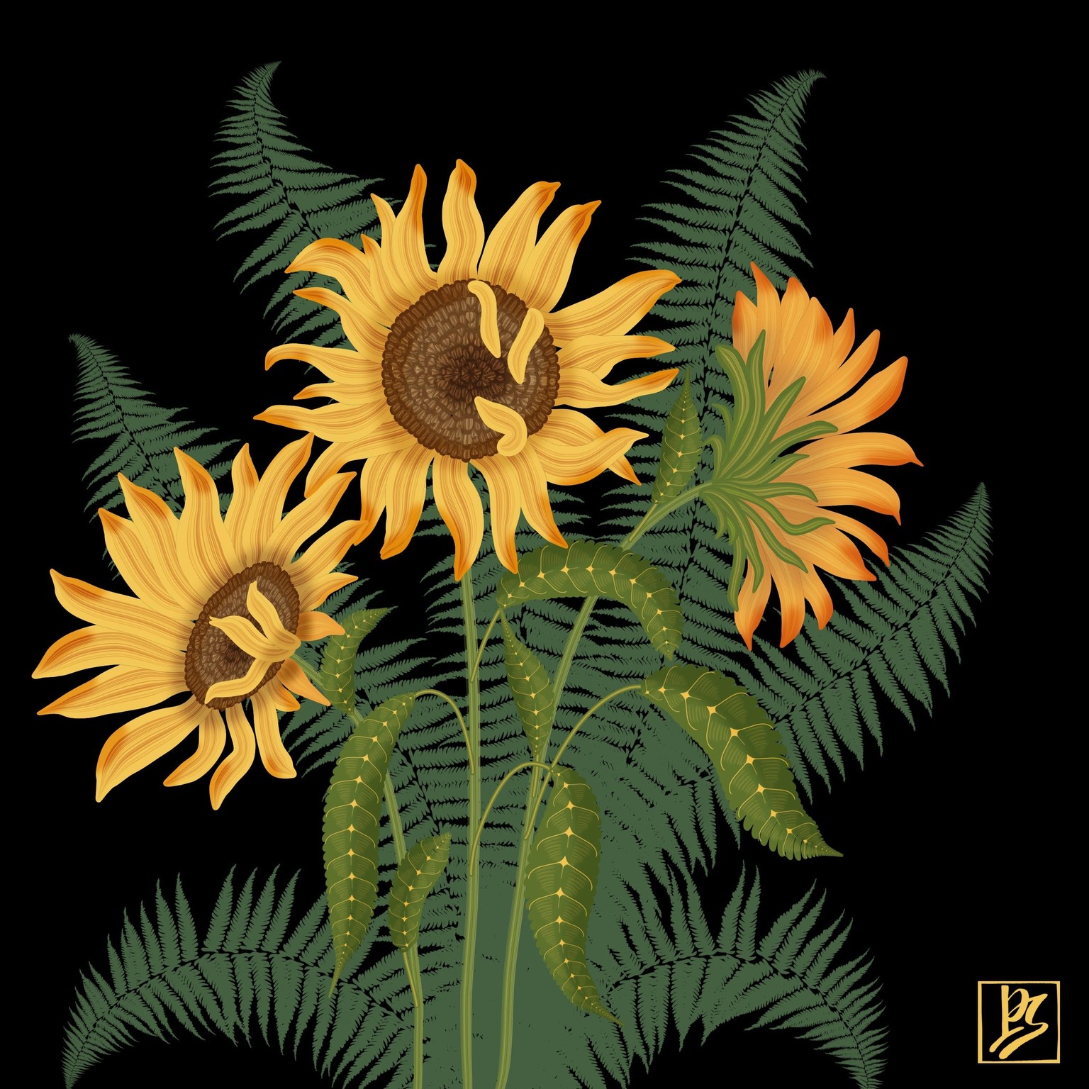 Sunflowers and a pattern - image 3 - student project