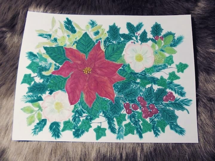 Watercolor Poinsettias - image 1 - student project