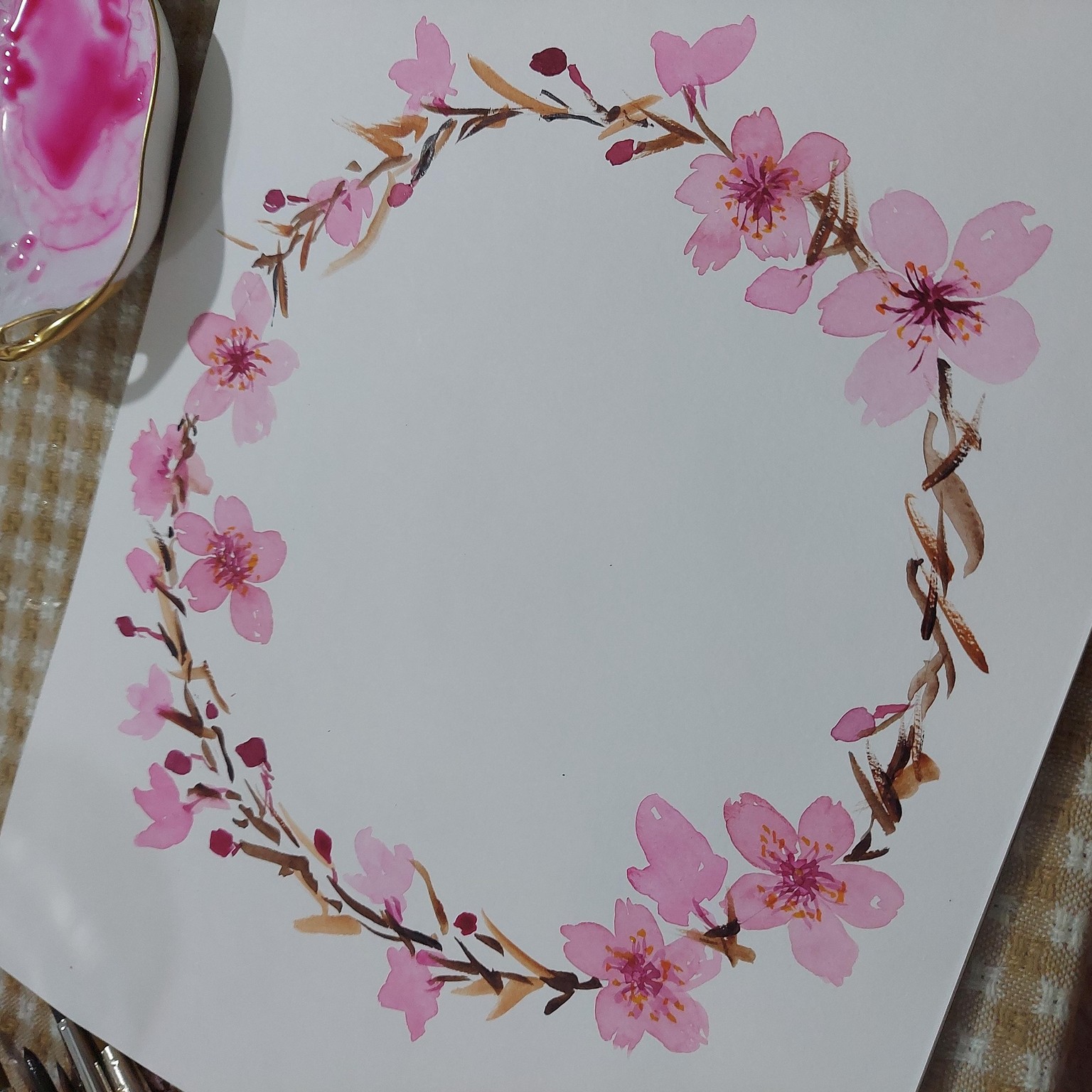 Cherry blossoms wreath - image 1 - student project
