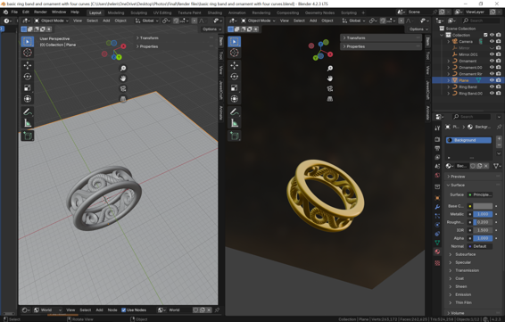 Dazzling curves ring - image 2 - student project