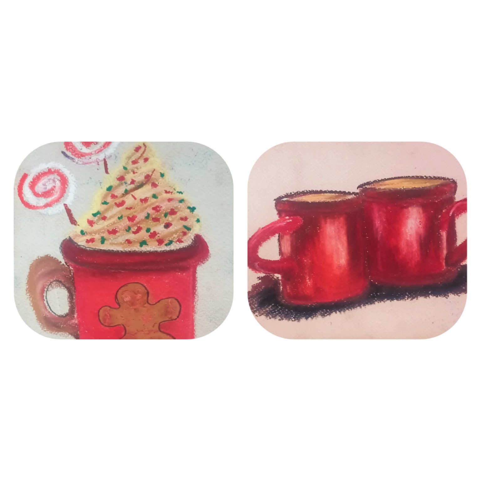 Oil pastel cups - image 3 - student project