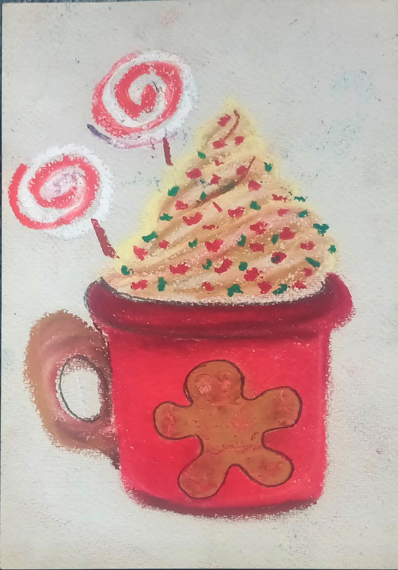 Oil pastel cups - image 2 - student project