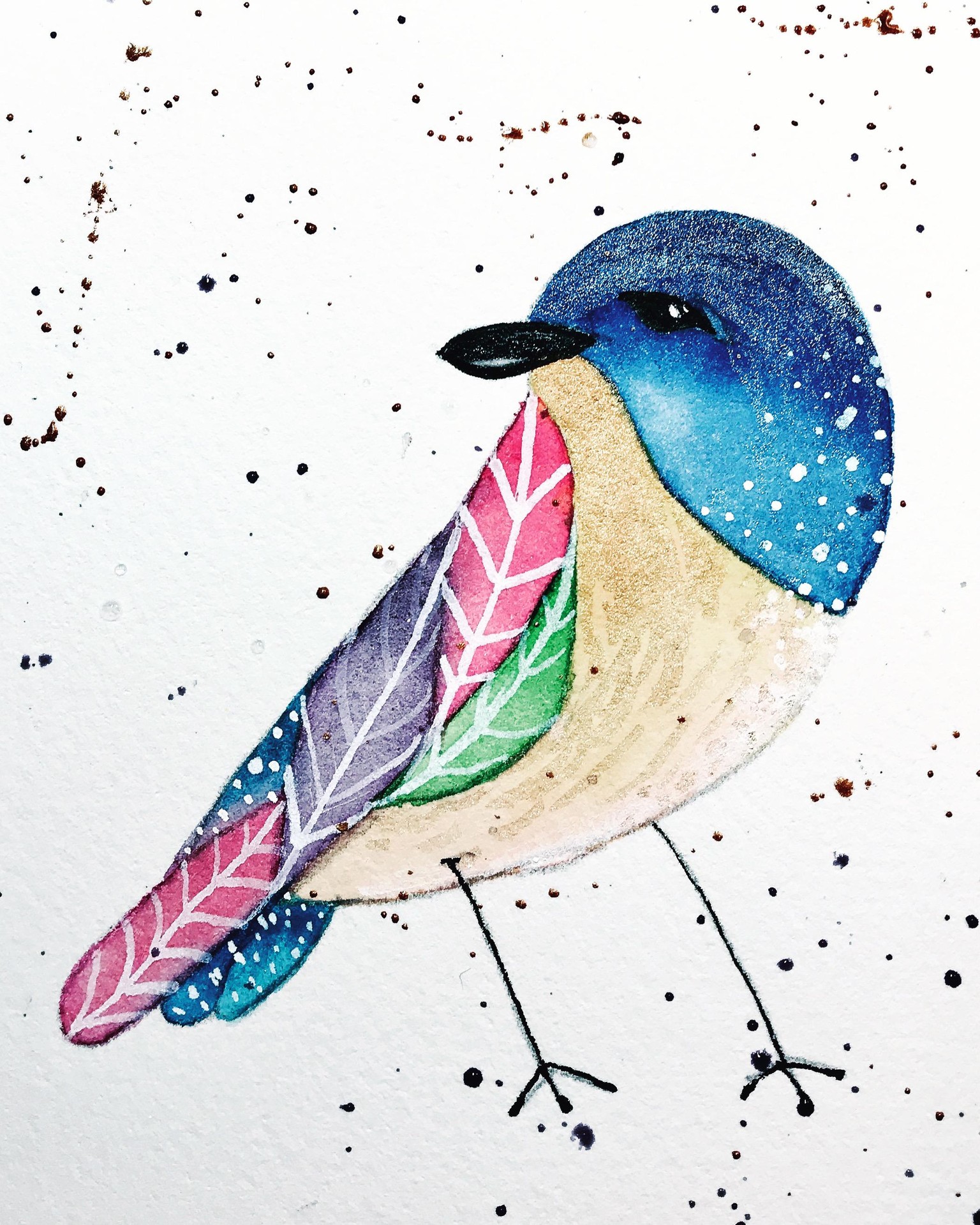 Rainbow Glitter Bird - image 1 - student project