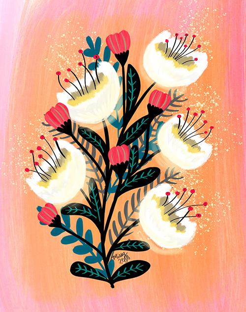 Modern Gouache Floral Bouquet - image 1 - student project