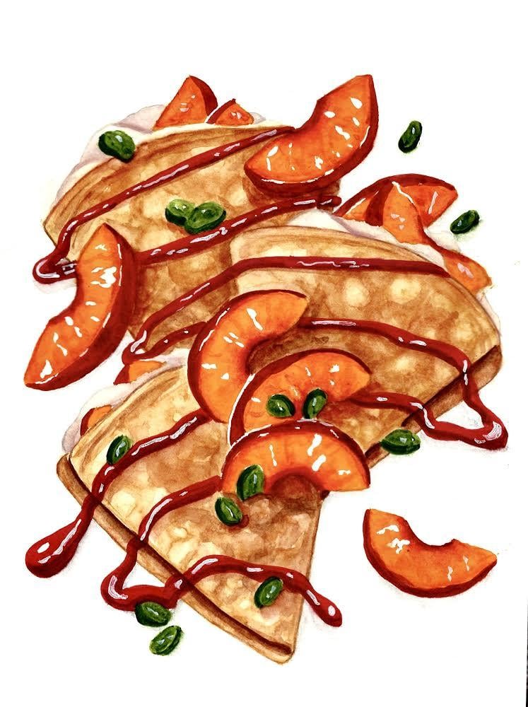 Crêpe peaches - image 1 - student project