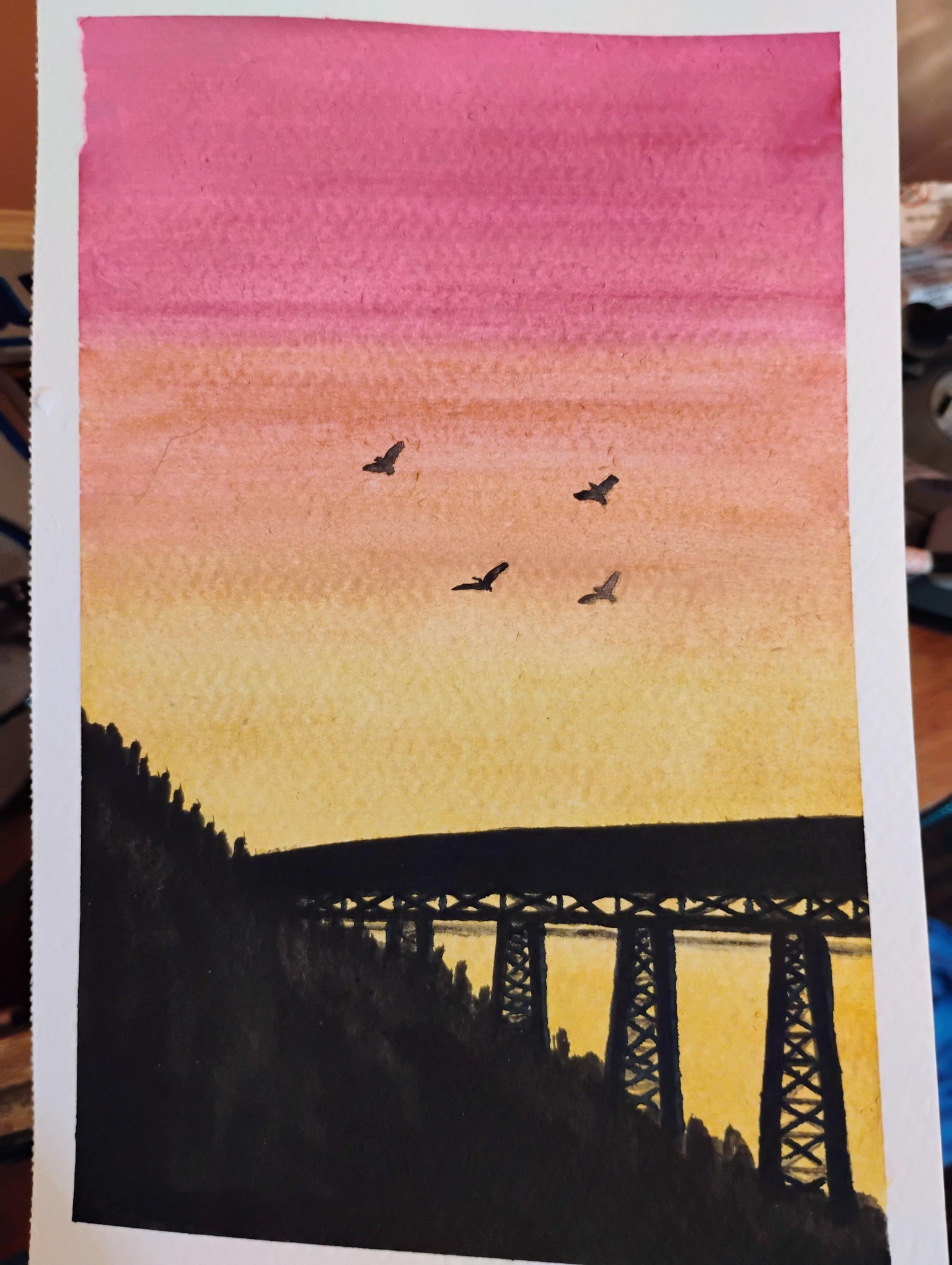 Watercolor Silhouettes - image 1 - student project