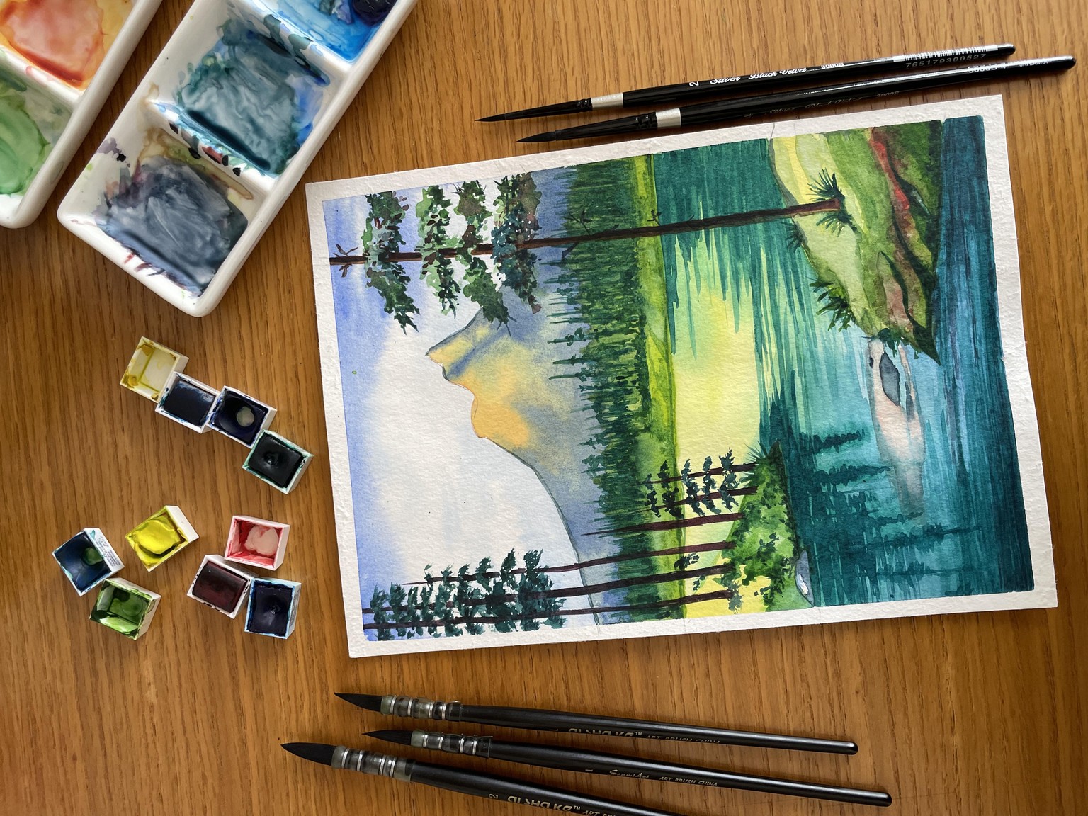Colourful mountain and lake - image 1 - student project