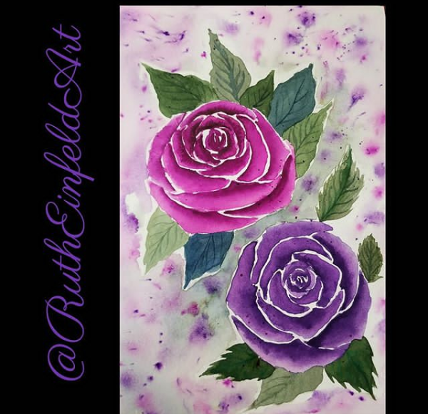 Loose watercolor roses - image 1 - student project