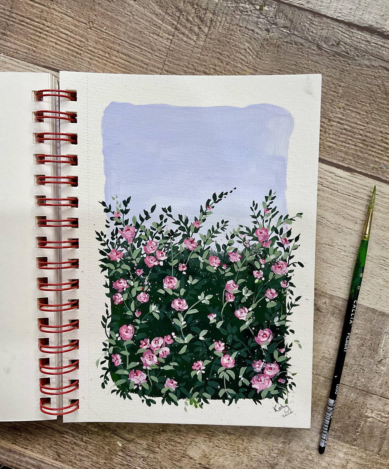 Gouache rose garden - image 1 - student project