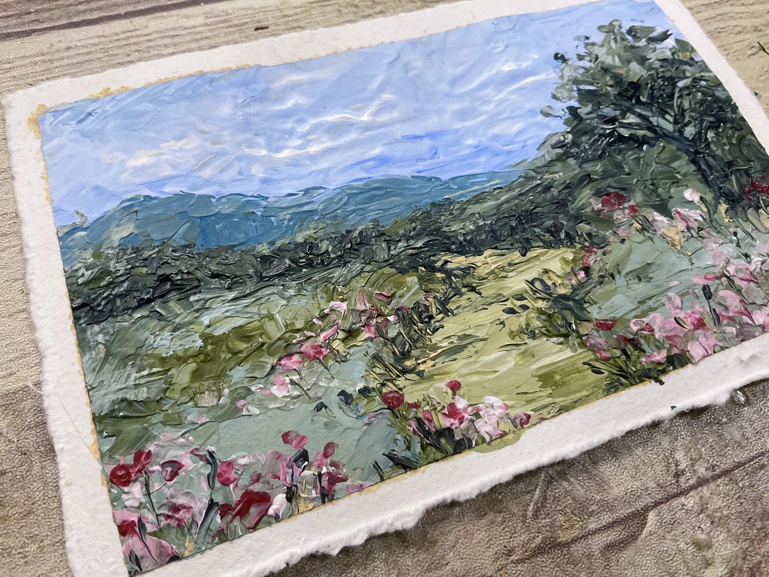 Acrylic field with pallet knife. - image 1 - student project